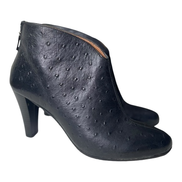 Eric Michael Women’s Black Leather Heeled Ankle Boots - Picture 1 of 10